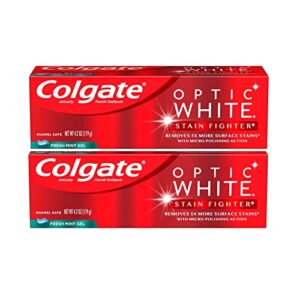 colgate optic white stain fighter fresh mint gel, 4.2 oz (pack of 2)