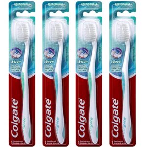colgate wave sensitive toothbrush, compact, soft (colors vary) – pack of 4
