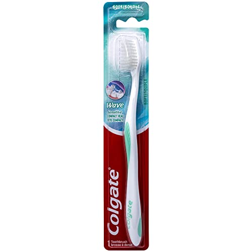 Colgate Wave Sensitive Toothbrush, Compact, Soft (Colors Vary) - Pack of 4