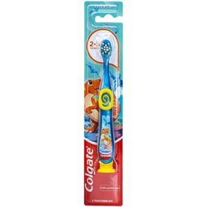 colgate dinosaur toothbrush for children with suction cup, kids 2-5 years old, extra soft – 1 count
