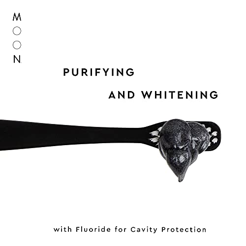 MOON Charcoal Whitening Toothpaste with Fluoride, Lunar Peppermint - 4.2oz