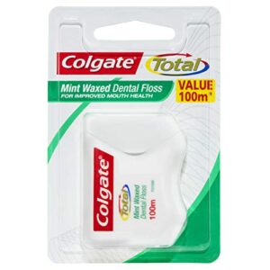 colgate total mint waxed dental floss, 100m./109yd
