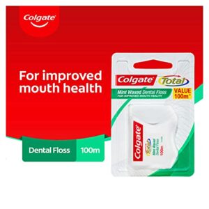 Colgate Total Mint Waxed Dental Floss, 100m./109yd