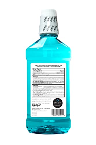 Amazon Basics Antiseptic Mouthwash, Blue Mint, 1 Liter, 33.8 Fluid Ounces, 1-Pack (Previously Solimo)