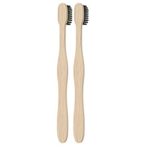 Colgate Charcoal Bamboo Toothbrushes, Eco Friendly Natural Bamboo Handle, Soft, 4 Count