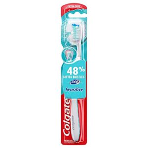 colgate 360 enamel health sensitive toothbrush, compact head, extra soft – pack of 6