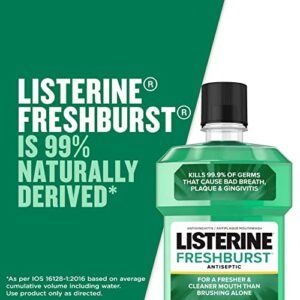 Listerine Freshburst Antiseptic Mouthwash with Germ-Killing Oral Care Formula to Fight Bad Breath, Plaque and Gingivitis, 500 mL, Pack of 2