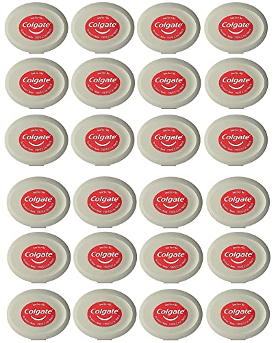 Colgate Total Dental Floss, Mint Flavor, Small Travel Size 3 Yards (2.7 Meters) - Pack of 24