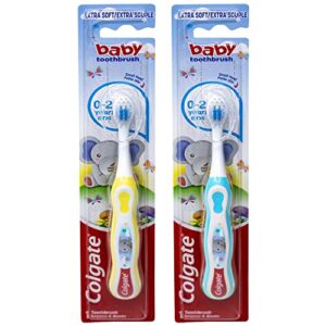 colgate my first baby toothbrush, extra soft, (colors vary) – pack of 2