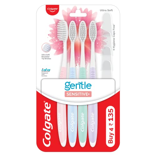 Colgate Battery Powered Toothbrush Sensitive, Pack of 4 Brushes