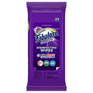 fabuloso complete disinfecting wipes, lavender, 24 count