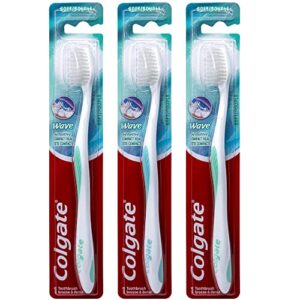 colgate wave sensitive toothbrush, compact, soft (colors vary) – pack of 3