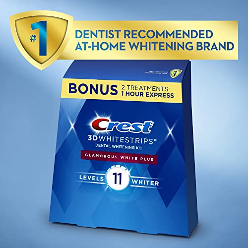 Crest 3D Whitestrips, Glamorous White, Teeth Whitening Strip Kit, 32 Strips (16 Count Pack) -Packaging may vary