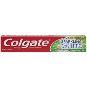 colgate sparkling white gel toothpaste, mint zing, 2.5 ounce (pack of 6)