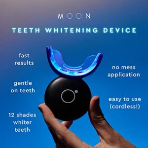 MOON Teeth Whitening Kit with LED Light, Wireless, 5 Minute Treatment, Gentle on Teeth, Helps Remove Stains from Coffee, Smoking, Wine, Soda