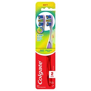 colgate 360 advanced 4 zone toothbrush value pack, soft, 0.08 pound