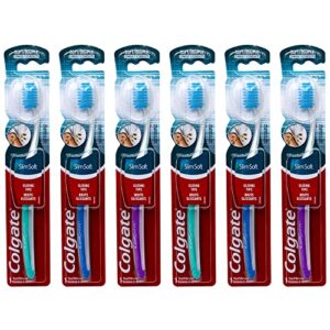 colgate slim soft toothbrush, gliding tips, compact soft (colors vary) – pack of 6