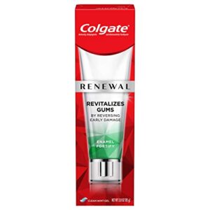 colgate renewal gum toothpaste, enamel fortify – clean mint gel formula (3 ounce)