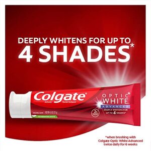 Colgate Optic White Advanced Teeth Whitening Toothpaste, Vibrant Clean, 3.2 Ounce Tube, 3 Pack