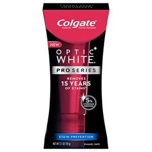 colgate optic white pro series toothpaste, stain prevention, 2.1 oz