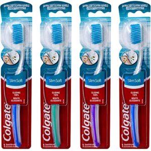 Colgate Slim Soft Ultra Compact Toothbrush, Extra Soft (Colors Vary) - Pack of 4