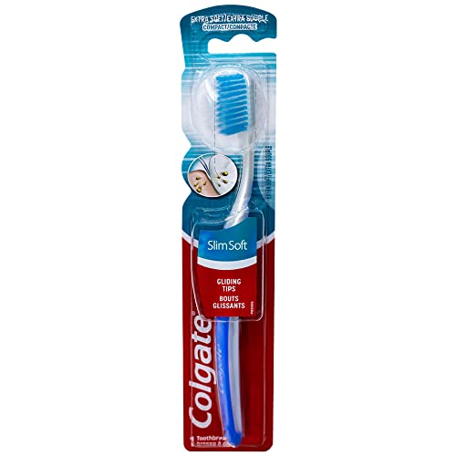 Colgate Slim Soft Ultra Compact Toothbrush, Extra Soft (Colors Vary) - Pack of 4