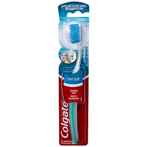 Colgate Slim Soft Ultra Compact Toothbrush, Extra Soft (Colors Vary) - Pack of 4