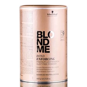 schwarzkopf blondme bond enforcing premium lightener 9+ dust free powder – 15.8 oz