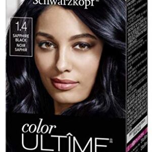 Schwarzkopf Color Ultime Permanent Hair Color Cream, 1.4 Sapphire Black