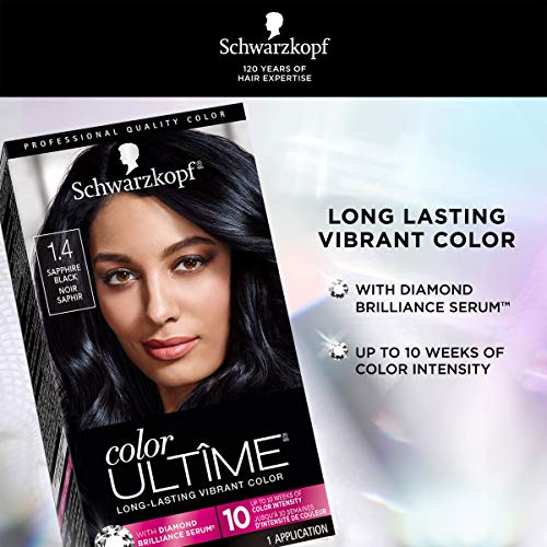 Schwarzkopf Color Ultime Permanent Hair Color Cream, 1.4 Sapphire Black