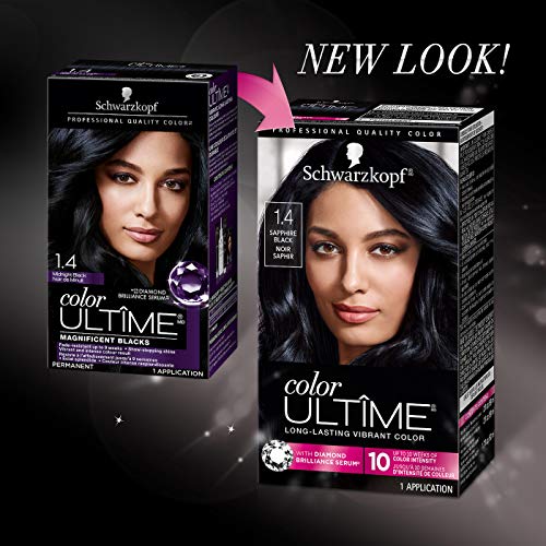 Schwarzkopf Color Ultime Permanent Hair Color Cream, 1.4 Sapphire Black