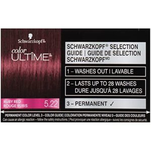 Schwarzkopf Color Ultime Permanent Hair Color Cream, 5.22 Ruby Red