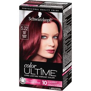 schwarzkopf color ultime permanent hair color cream, 5.22 ruby red