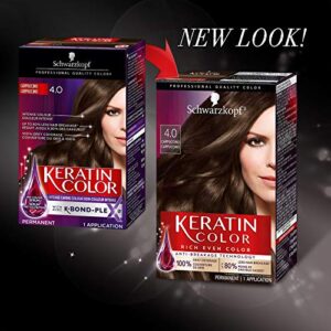 Schwarzkopf Keratin Color Permanent Hair Color Cream, 4.0 Cappuccino, 1 Count