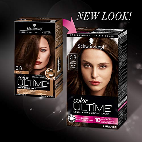 Schwarzkopf Color Ultime Permanent Hair Color Cream, 3.8 Velvet Brown