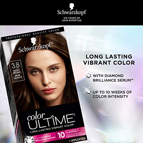 Schwarzkopf Color Ultime Permanent Hair Color Cream, 3.8 Velvet Brown