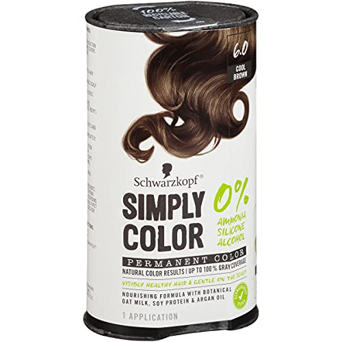 Schwarzkopf Simply Color Permanent Hair Color, 6.0 Cool Brown