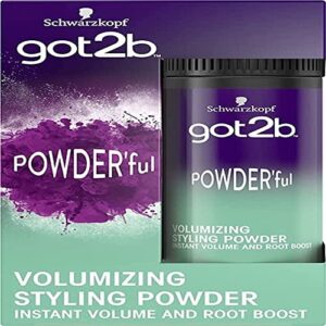 got2b schwarzkopf powder’ful unisex root hair styling powder, for instant volume and root boost, vegan, 10g