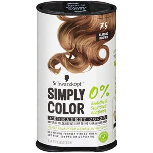 schwarzkopf simply color permanent hair color, 7.5 almond brown