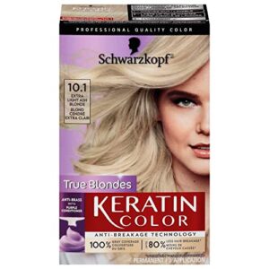 Schwarzkopf Keratin Color Permanent Hair Color Cream, 10.1 Extra Light Ash Blonde, 1 Kit