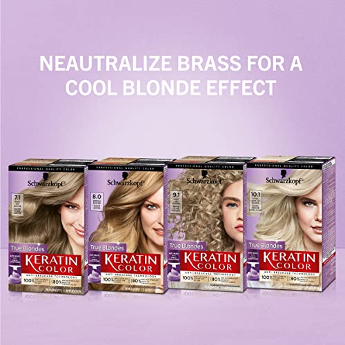 Schwarzkopf Keratin Color Permanent Hair Color Cream, 10.1 Extra Light Ash Blonde, 1 Kit