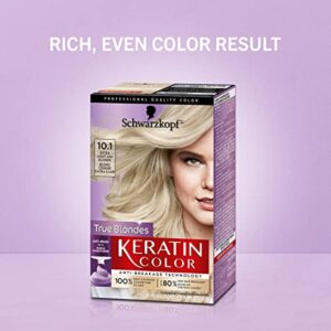 Schwarzkopf Keratin Color Permanent Hair Color Cream, 10.1 Extra Light Ash Blonde, 1 Kit