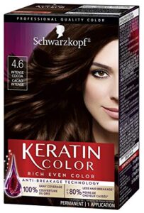 schwarzkopf keratin color permanent hair color cream, 4.6 intense cocoa