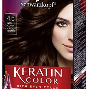 Schwarzkopf Keratin Color Permanent Hair Color Cream, 4.6 Intense Cocoa