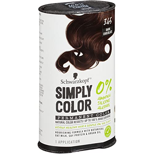 Schwarzkopf Simply Color Permanent Hair Color, 3.65 Dark Chocolate