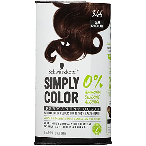 Schwarzkopf Simply Color Permanent Hair Color, 3.65 Dark Chocolate