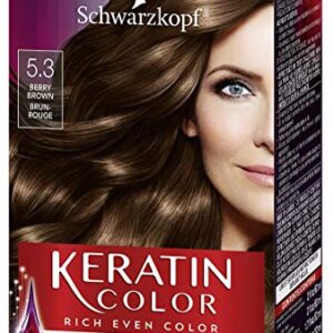 Schwarzkopf Keratin Color Permanent Hair Color Cream, 5.3 Berry Brown