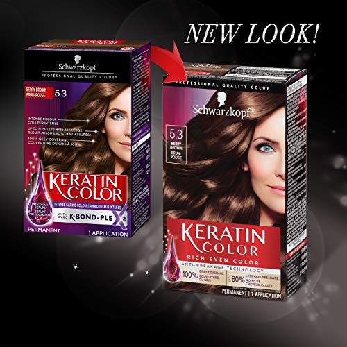 Schwarzkopf Keratin Color Permanent Hair Color Cream, 5.3 Berry Brown