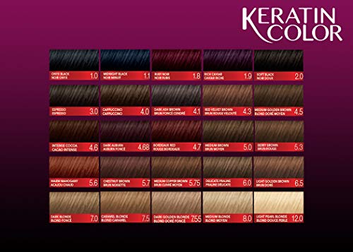 Schwarzkopf Keratin Color Permanent Hair Color Cream, 4.68 Dark Auburn, 1 Kit