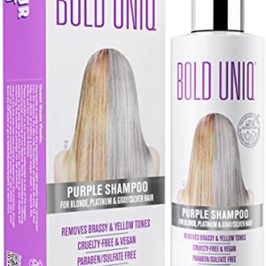 Purple Shampoo for Blonde Hair - Blonde Toner Eliminates Brassy Yellow Tones for Bleached, Platinum, Bleached, Gray, Ash, Silver & Blonde Hair - Paraben & Sulfate-Free, Cruelty-Free & Vegan - 8 Fl Oz